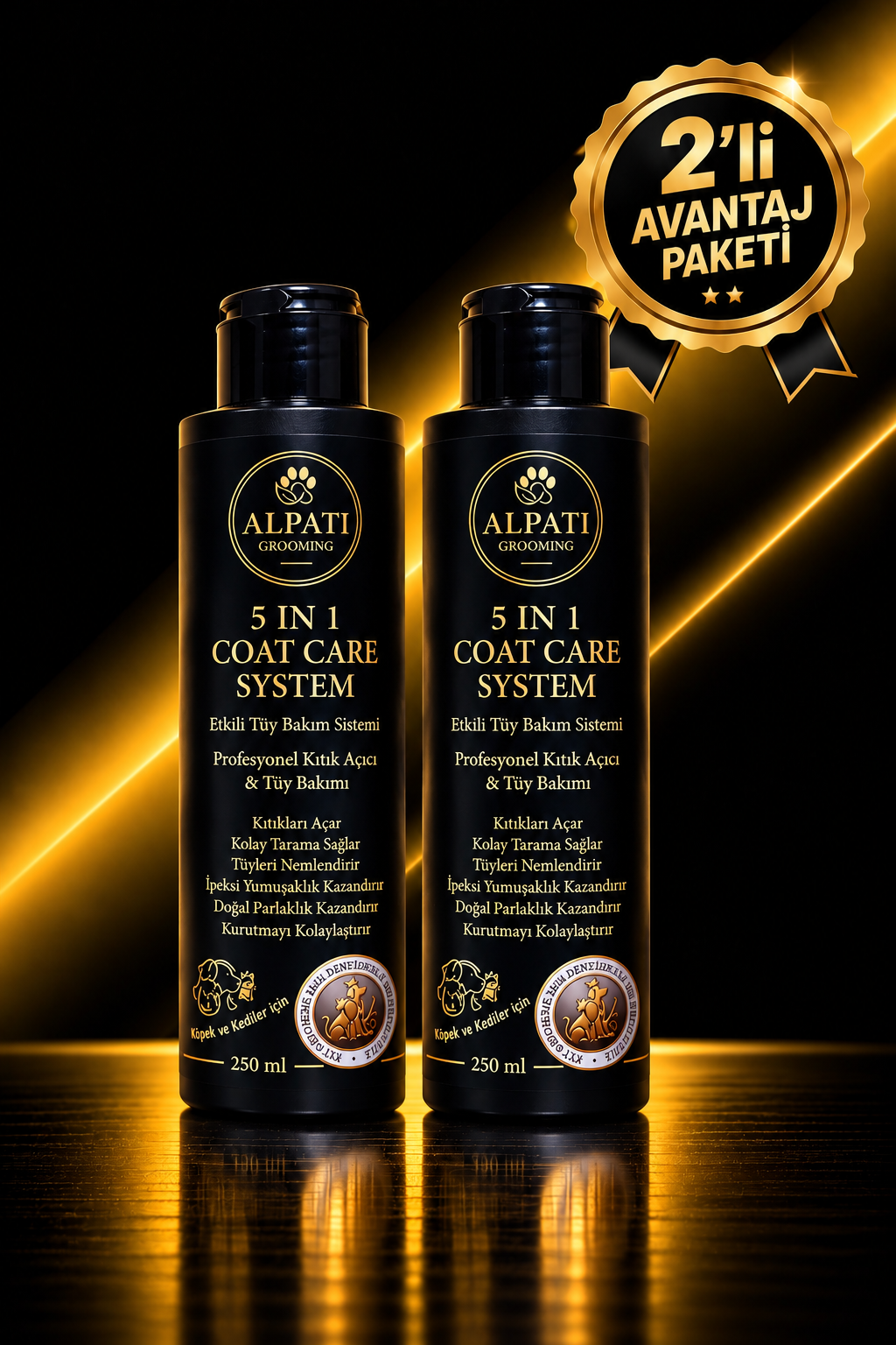 5 in 1 Coat Care System Profesyonel Kıtık Açıcı & Tüy Bakım Formülü 250 ml ( 2 Lİ )